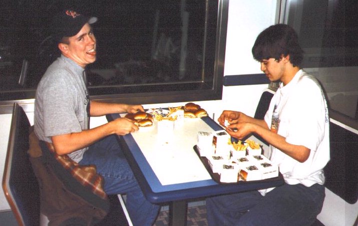 Ryan and John at Whitecastle - 3/96